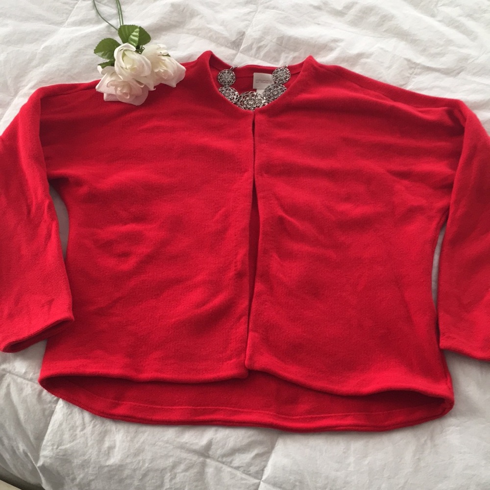 Chicos Sz.3 Red long sleeve cardigan
